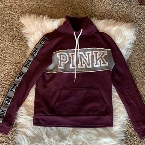 maroon sweatshirt from pink